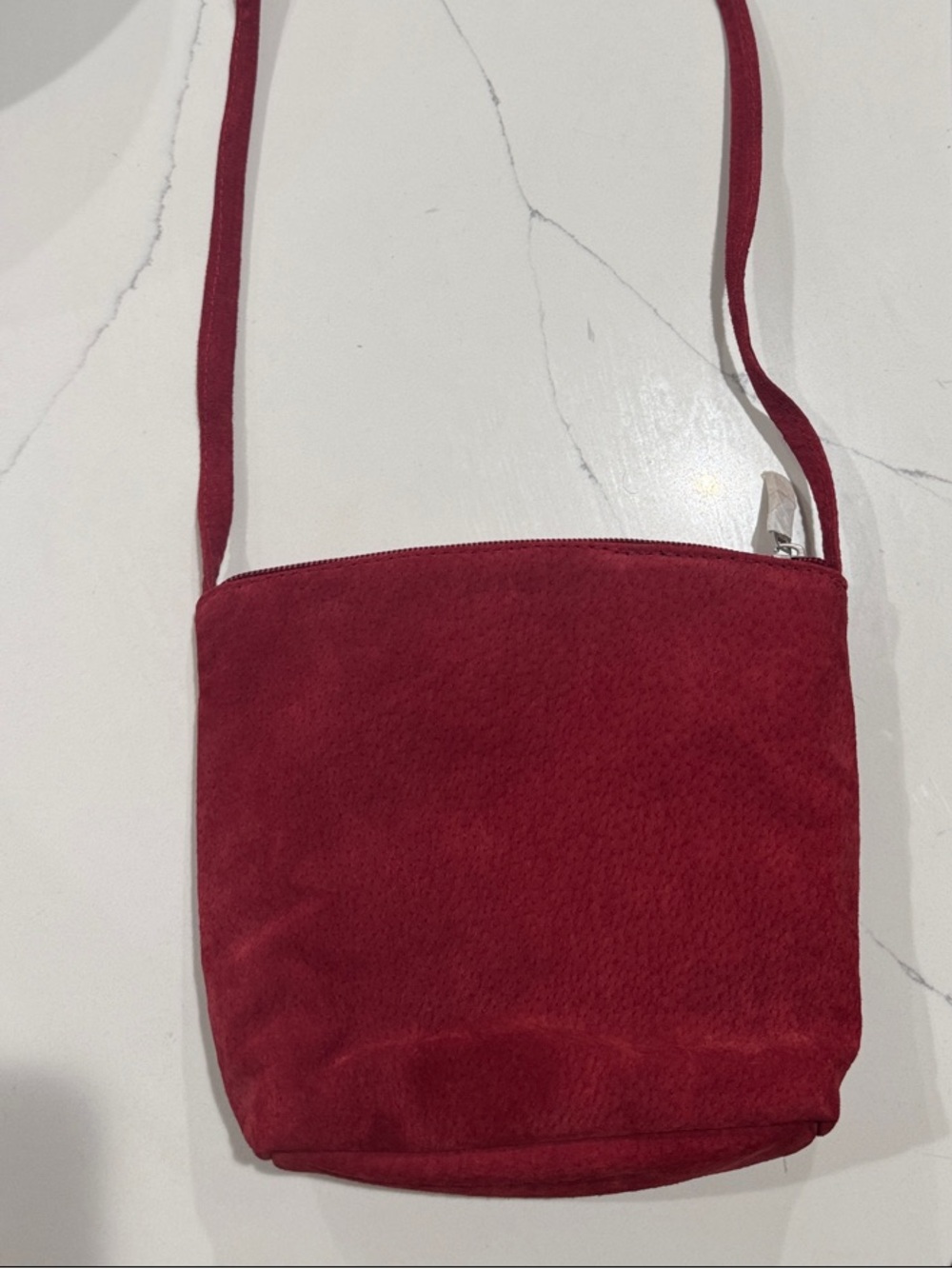 Wilsons Leather Burgundy Suede Crossbody Bag